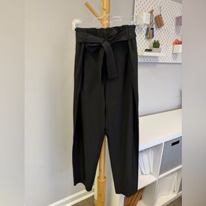Calvin Klein Black High-Waist Tie Pants Size Medium
